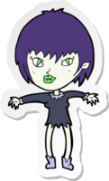 pegatina de una chica vampiro de dibujos animados png