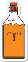 sticker of a cartoon old juice bottle png