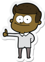 sticker of a cartoon smiling man png