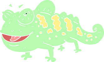 flat color illustration of chameleon png