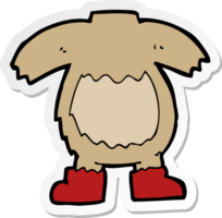 sticker van een cartoon teddybeer lichaam png