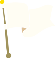 desenho animado doodle bandeira branca acenando png