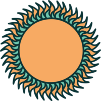 iconic tattoo style image of a sun png