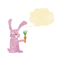 cartoon rabbit with carrot with thought bubble png