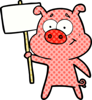 cochon dessin animé heureux png