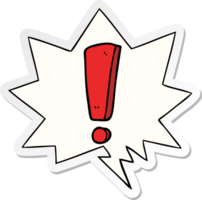 cartoon exclamation mark with speech bubble sticker png