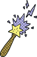 comic book style cartoon magic wand png