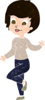 mulher de desenho animado acenando png