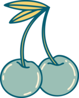 iconic tattoo style image of cherries png