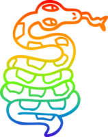 rainbow gradient line drawing of a cartoon png