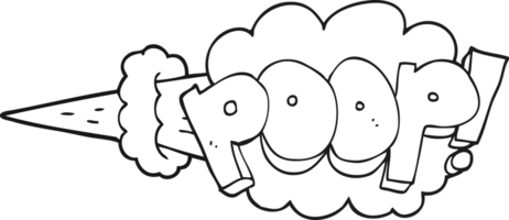 hand drawn black and white cartoon poop explosion png