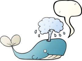 main tiré discours bulle dessin animé baleine jaillissant l'eau png