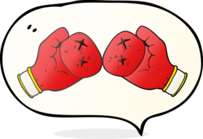 Hand gezeichnet Rede Blase Karikatur Boxen Handschuh png