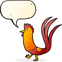 gallo de dibujos animados con burbujas de discurso png