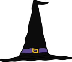 chapeau de sorcière doodle dessin animé png