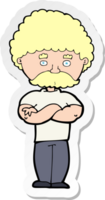 sticker of a cartoon dad with folded arms png