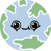 plat Couleur rétro dessin animé de une planète Terre png