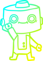 cold gradient line drawing of a cartoon robot png