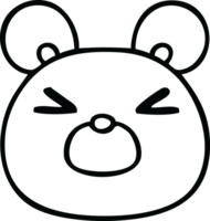 line drawing quirky cartoon mouse face png