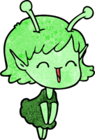 cartoon alien girl laughing png