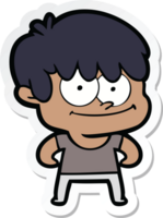 sticker of a happy cartoon man png