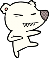 kicking polar bear cartoon png