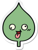 sticker of a cute cartoon expressional leaf png