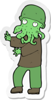 sticker of a cartoon alien man png