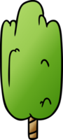 mano dibujado degradado dibujos animados garabatear soltero verde árbol png