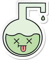 pegatina de un lindo experimento científico de dibujos animados png