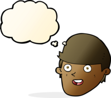 cartoon man with big chin with thought bubble png