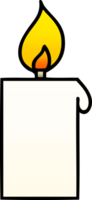 gradient shaded cartoon of a lit candle png