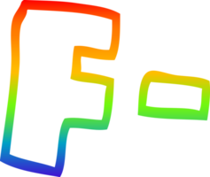 rainbow gradient line drawing of a cartoon letter grades png