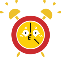 flat color retro cartoon of a alarm clock png