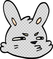 dessin animé doodle lapin de mauvaise humeur png