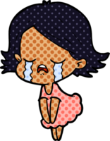 niña de dibujos animados llorando png