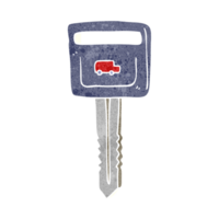 hand retro cartoon car key png