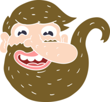 homme barbu doodle dessin animé png