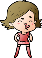 cartoon girl pulling face png