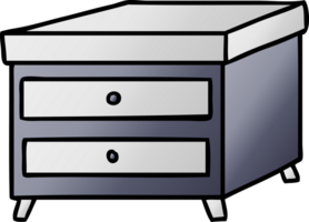 hand drawn gradient cartoon doodle of a bedside table png