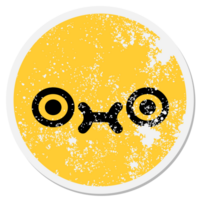 cute staring face circular sticker png