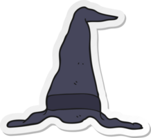 pegatina de un sombrero de bruja de dibujos animados png