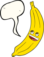 hand drawn speech bubble cartoon banana png