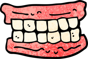 dentes falsos dos desenhos animados de ilustração texturizada grunge png