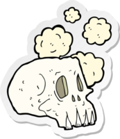 sticker of a cartoon dusty old skull png