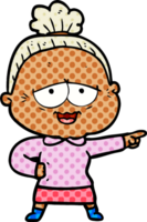 anciana feliz de dibujos animados png