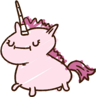 dessin à la craie de licorne png