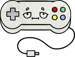 retro grunge texture cartoon of a game controller png