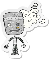 pegatina retro angustiada de un viejo robot de dibujos animados png