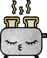 retro Grunge Textur Karikatur von ein von ein Toaster png